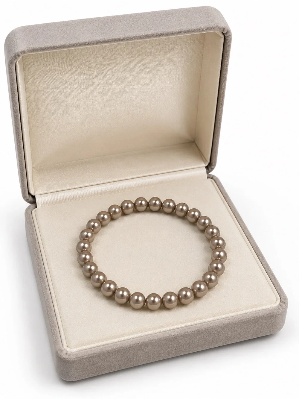Champagne Swarovski Crystal Pearl Stretch Bracelet
